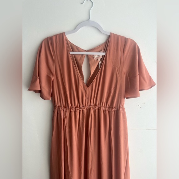 Show Me Your Mumu Emily Empire Waist Flowy Maxi Dress in Mauve Crisp Size Medium - Picture 3 of 4